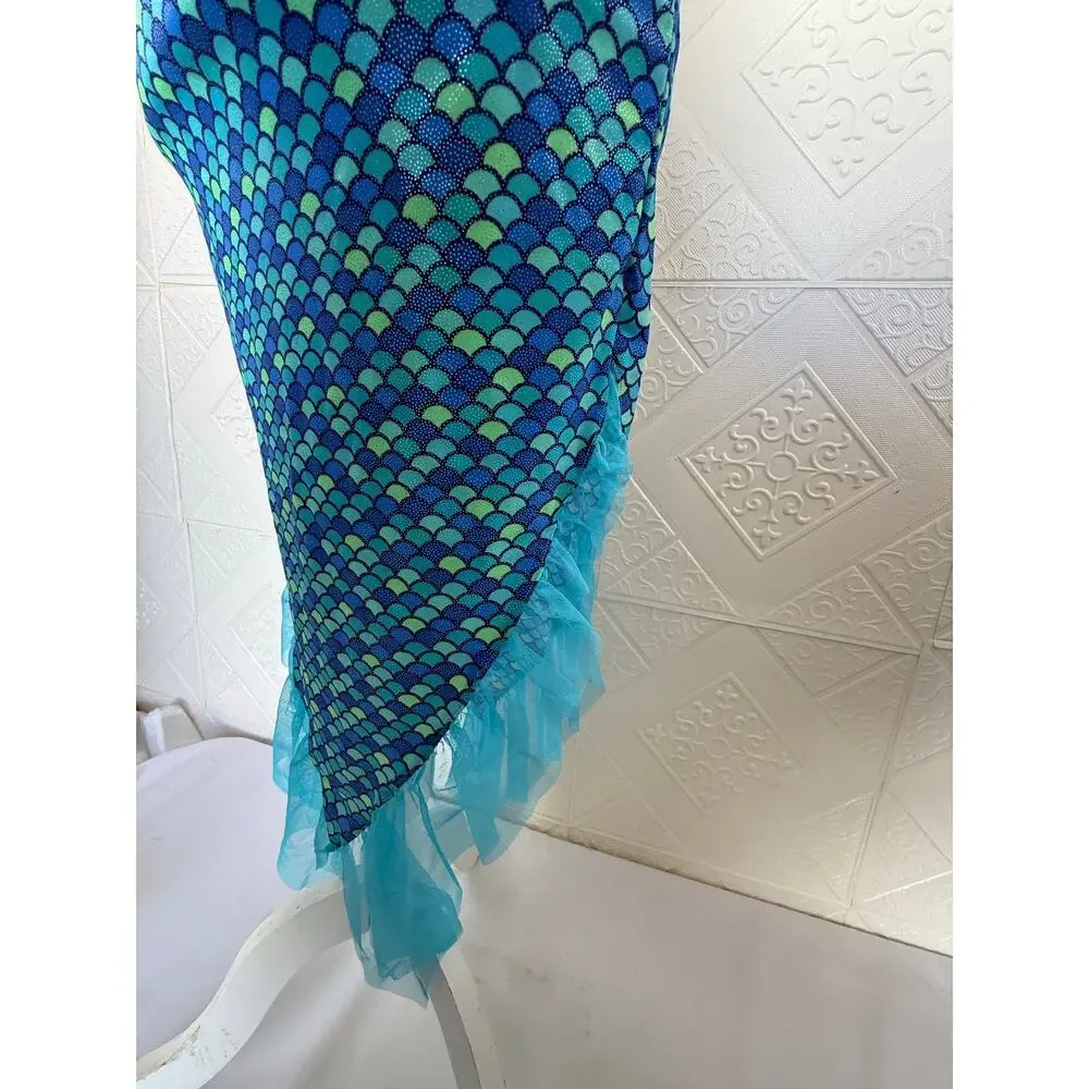 SKU3049 Wonder Nation Girls' Blue & Teal Scale Mermaid Costume Skirt Size 2XL 18